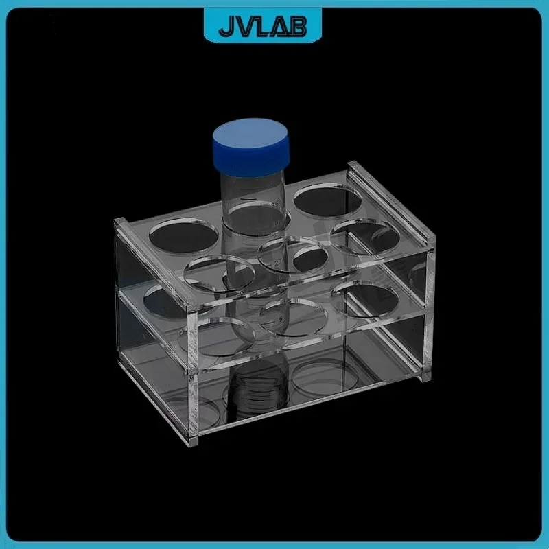 Plexiglass Rack For Centrifuge Tube 50ml Transparent Plexiglass Holder Organic Glass Test Tube Stand 6 Vents Hole Diameter 30 mm