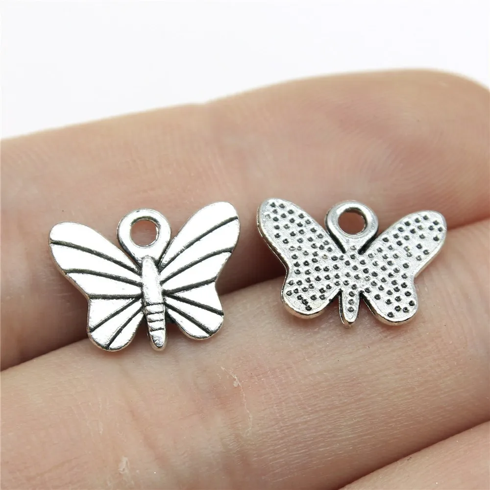 

Wholesale 200pcs/bag 11x7mm Butterfly Charms Wholesale Jewelry Accessories Antique Silver Color Antique Bronze Color