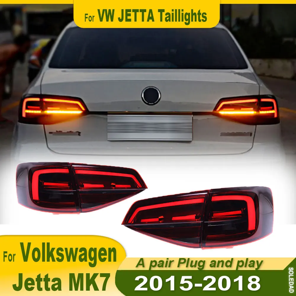 Car Taillight For VW Jetta MK7 2015 2016-2018 Full LED Tail Light Running Dynamic turn signal Brake Reversing Parking Fog lights