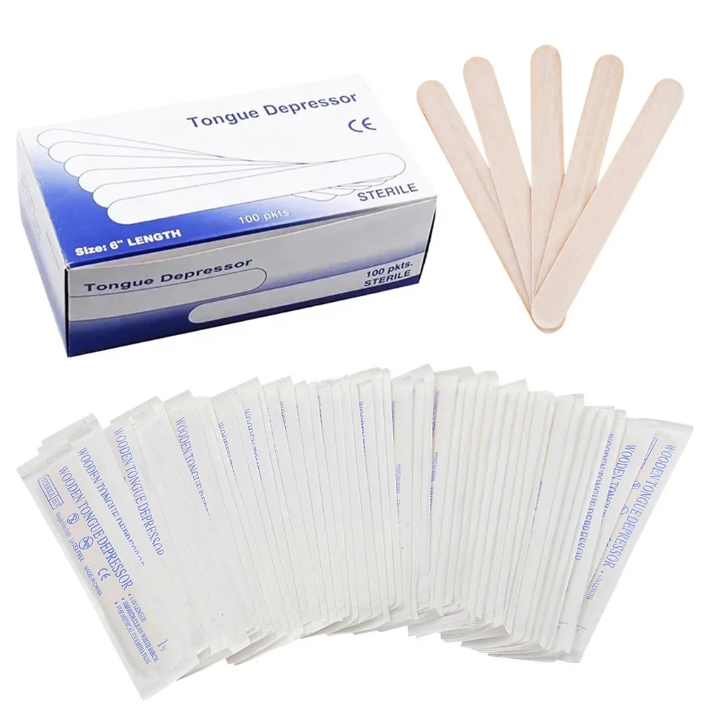 

100/50/30/10pcs Wood Tattoo Tongue Depressor Tattoo Body Hair Removal Sticks Wax Waxing Disposable Sticks Tattoo Accessories