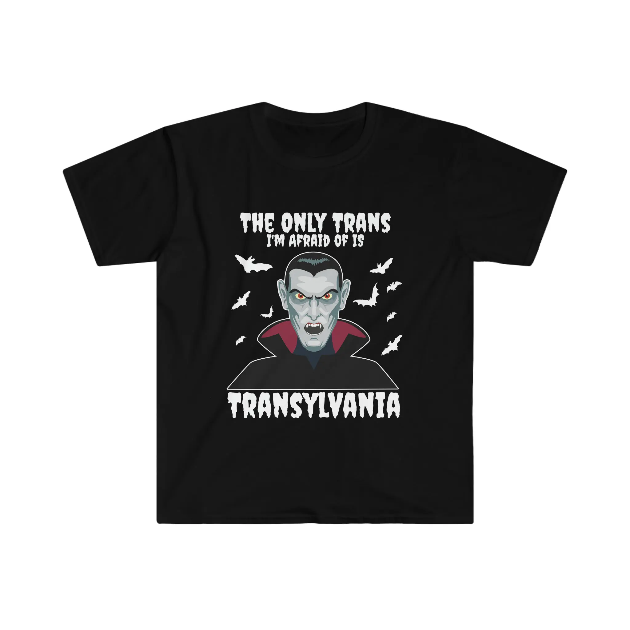 LGBTQ Pride Halloween Transylvania Vampire and Bats Softstyle T Shirt