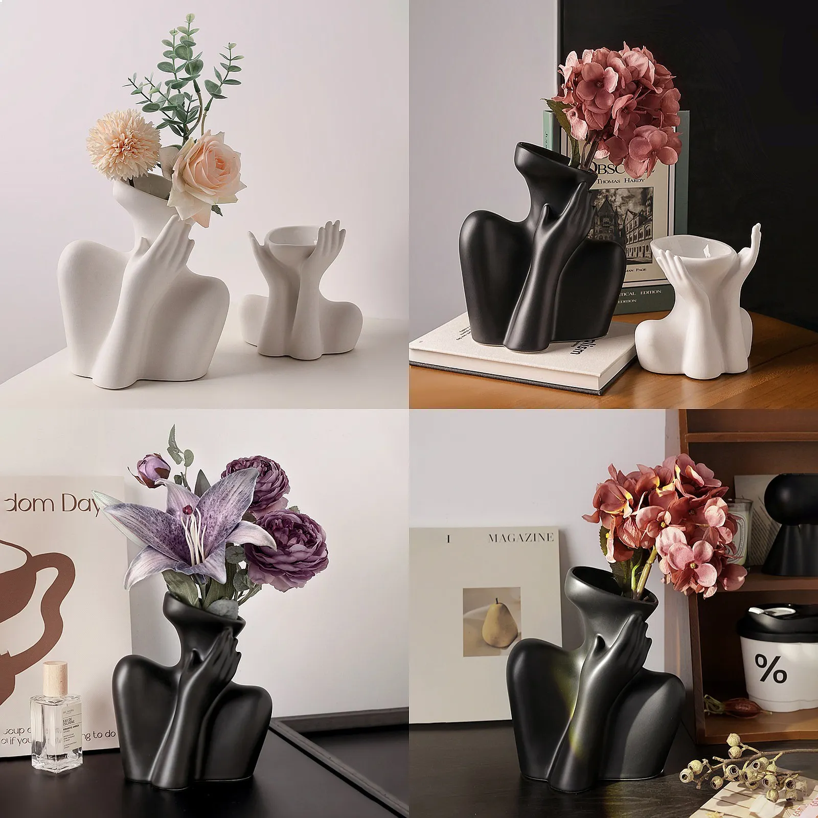 Nordic Creative Human Vase, Body Art, Ceramic Vase, Advanced Sense, Home, Living Room, Flower Decoration Accessories