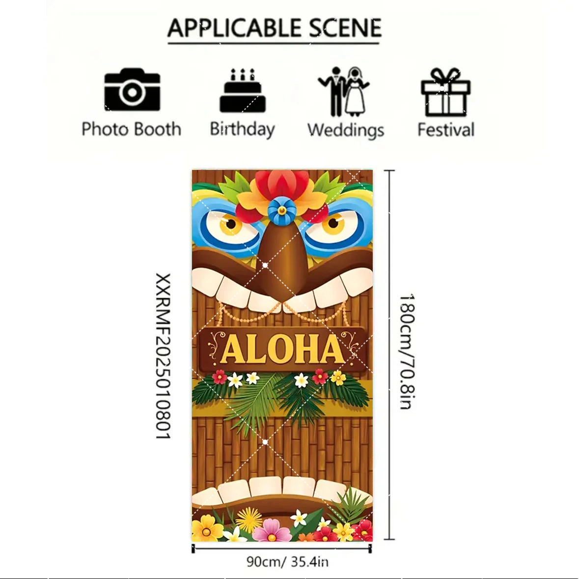 Tropical Hawaiian Aloha Door Cover Decoration Floral Tiki Summer Party Decor Background Indoor Outdoor Porch Banner Supply Gifts