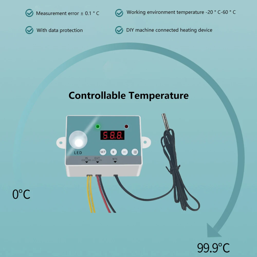 WHT-01Micro Temperature Controller Heating or Cooling HTMC-1 Digital Home Brewing Controller Independent Control Thermostat