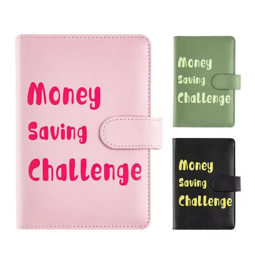 PU Leather Envelope Challenge Binder Challenging Loose-leaf Savings Challenges Book Refillable Storage Wallet