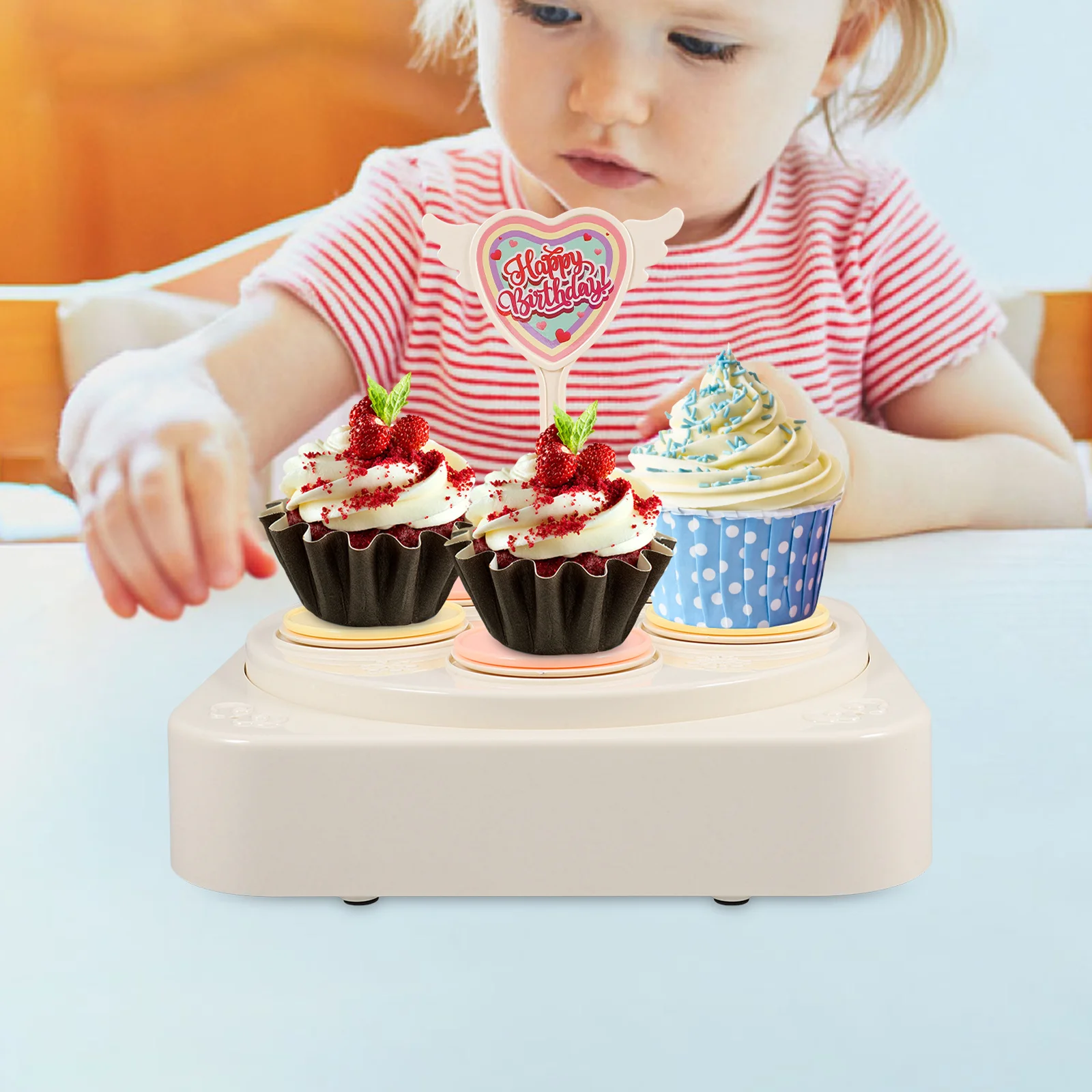 

Automatic Rotating Cupcake Stand Music Birthday Wedding Party Display Tray Rotating Cupcake Stand Cake Stands Cake Turntable