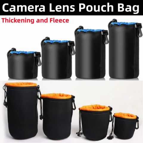 RF11 Camera Lens Pouch Bag Waterproof Video Lens Soft Drawstring Protector Case For Canon Sony Nikon for Most Digital SLR Camera