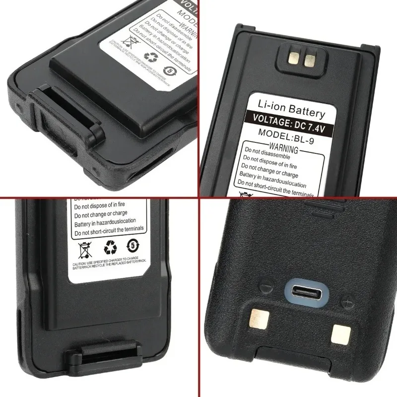 ل Baofeng UV-9R Pro 7.4 فولت بطارية ليثيوم أيون IP68 دعم نوع-C تهمة ل GMRS-9R ​ ​ ​ ​ ​ ​ ​ اسلكية تخاطب BL-9 بلس