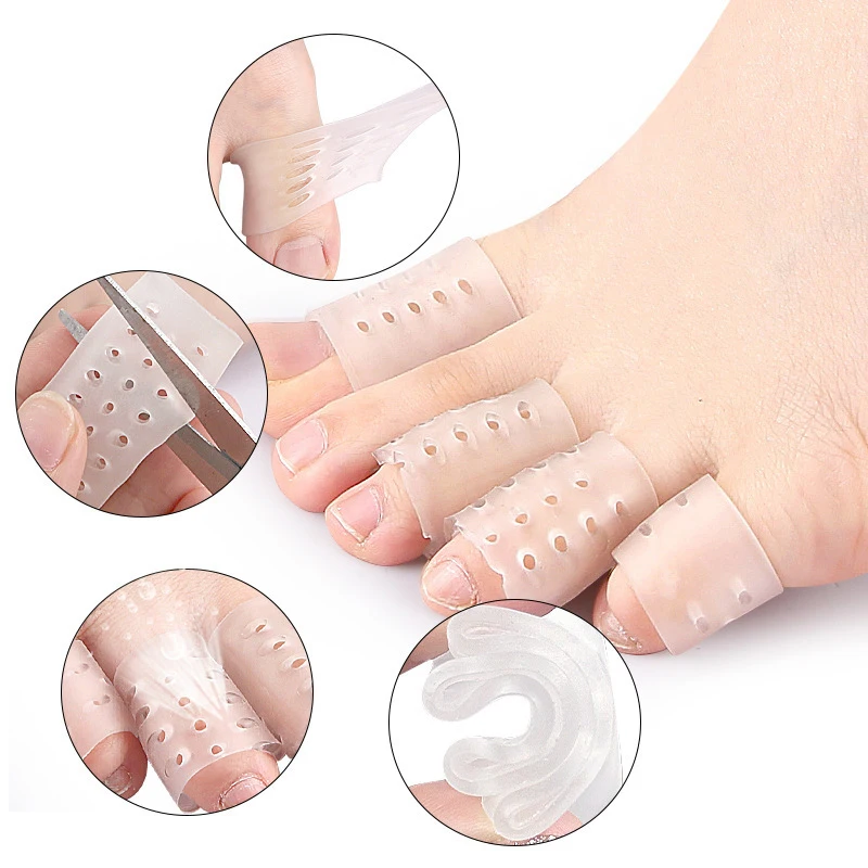 2Pc 3/5cm Silicone Gel Little Toe Tube Protector Toes Covers Prevents Blisters Anti-Friction Breathable Foot Care Pedicure Tools