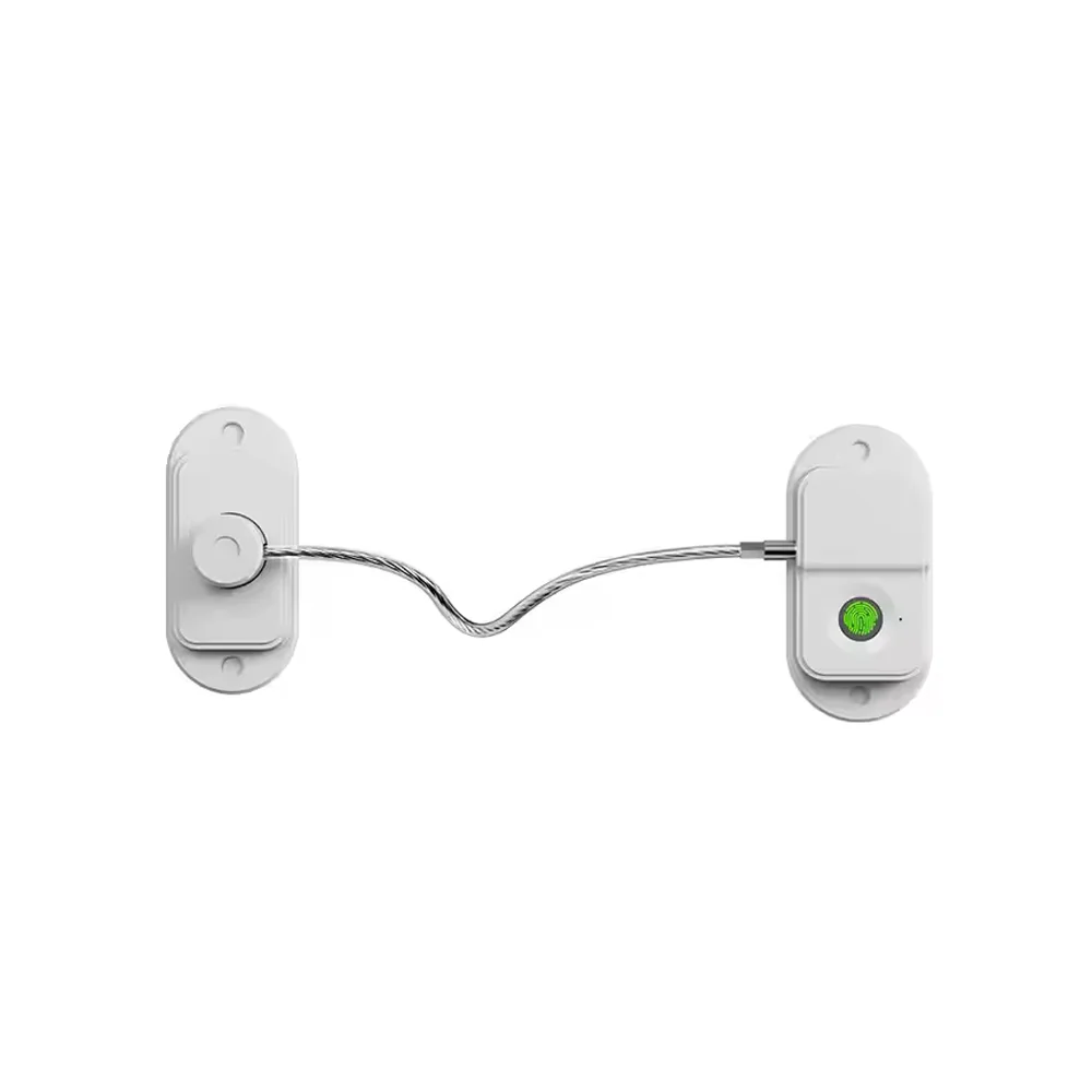 Fingerprint Child Safety Lock (Rechargeable): Stainless Steel Cable Lock for Cabinets, Fridges & Drawers – Home Door Security