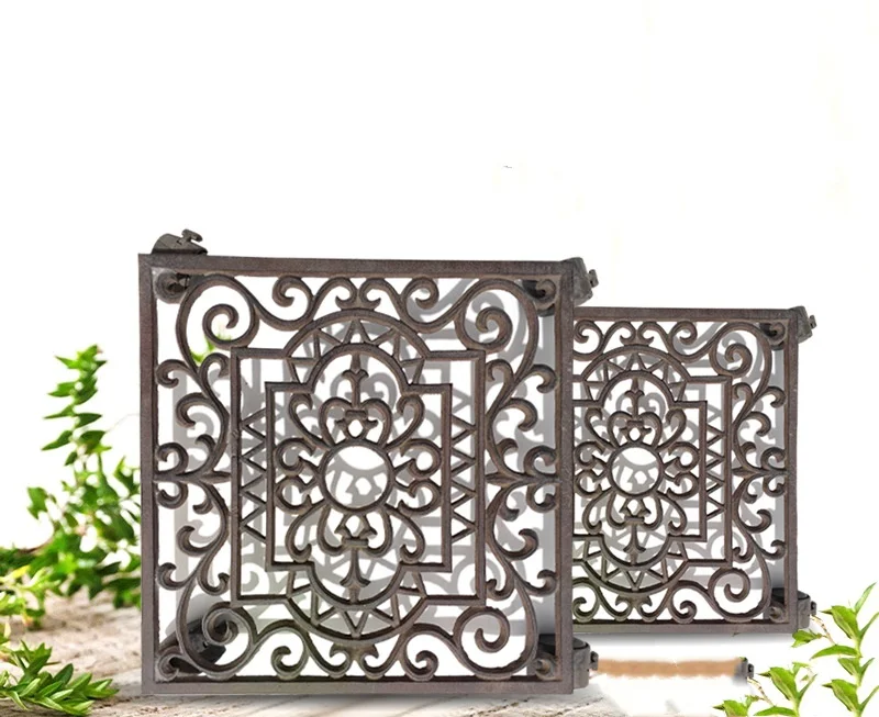 Antique Heavy Duty Squared Cast Iron Plant Trolley Plant Pot Holder Interior Home Decorative Plant Trolley Stand