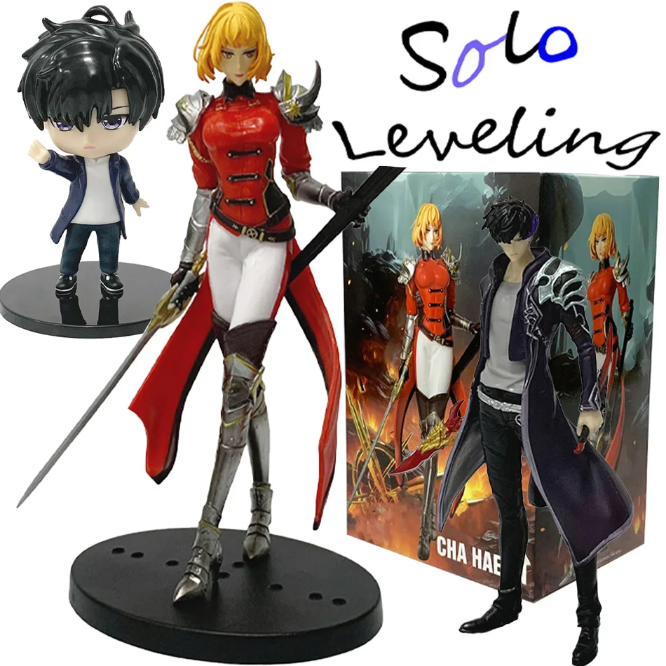 Figura de acción de Cha Hae-in de 20 cm en stock, versión anime de Solos Leveling, figura coleccionable de PVC, modelo de exhibición, mercancía de anime.