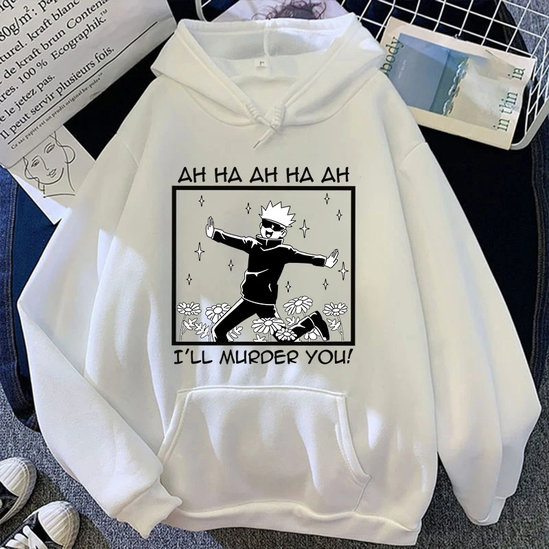 Neue Anime Gojo Satoru Drucken Hoodies Frauen Kausalen Tops Unisex Harajuku Langarm Sweatshirts