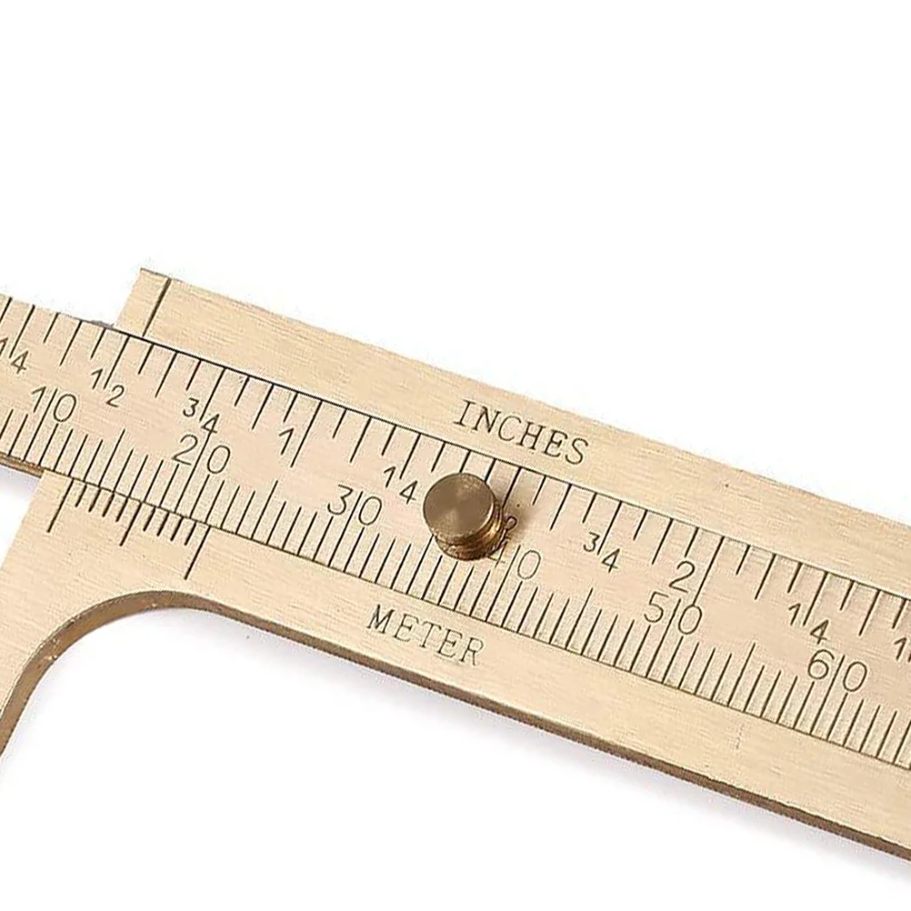 

1Pcs Vernier Caliper Copper Made Dual Sided Scale Mm and Inch Accurate Measurement for Small Spaces Jewelry Making Tool Vernier