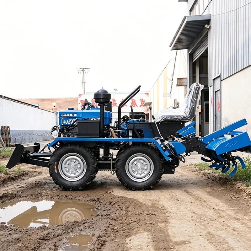 

Customized Hot Sale Four Wheel Ride-On Plowing Tractor with Wheel Cultivator & Four Wheel Rotary Tiller