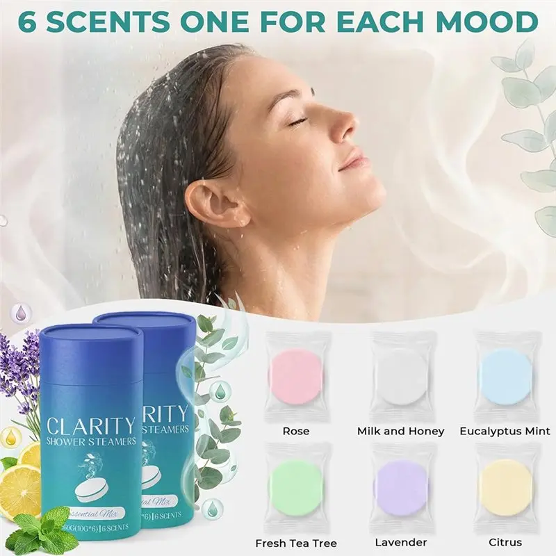 【HAPPY】Aromatherapy Shower Steamers(12 Pcs) With Essential Oils For Relaxing Spa, Experience Long Lasting Fragrance