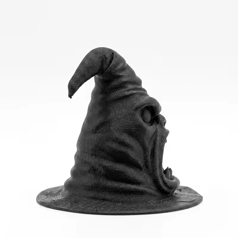 3D Printed Scary Monster Wizard Hat Figurine,Plastic Angry Face Witch Hat Statue,Spooky Halloween Ornament for Shelf Decoration