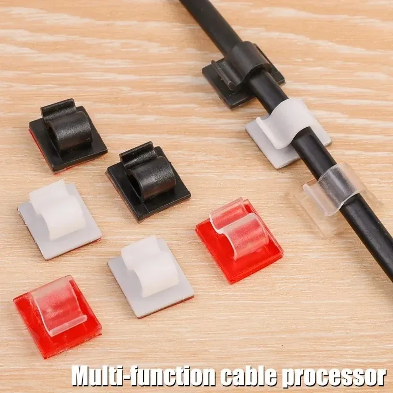 Organizador de cables, Clips para cables, gestión de abrazaderas, soporte para cables, carga USB, línea de datos, bobinadora, pegatina de pared de escritorio montada