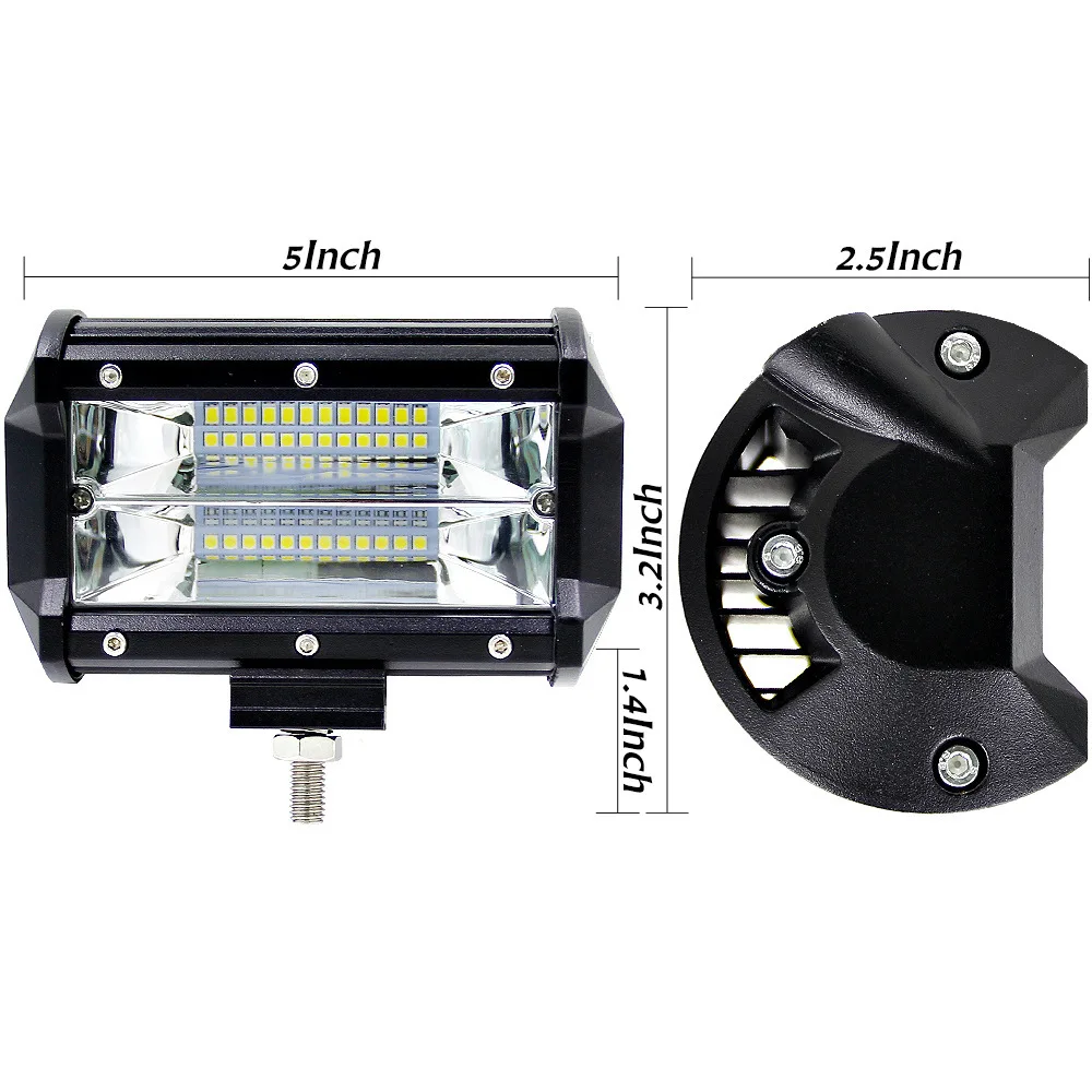 5in Car LED Work Light Bar Driving Lamp for Offroad Boat Tractor Truck 4x4 SUV Fog Light 12V 24V Headlight for ATV Led Bar