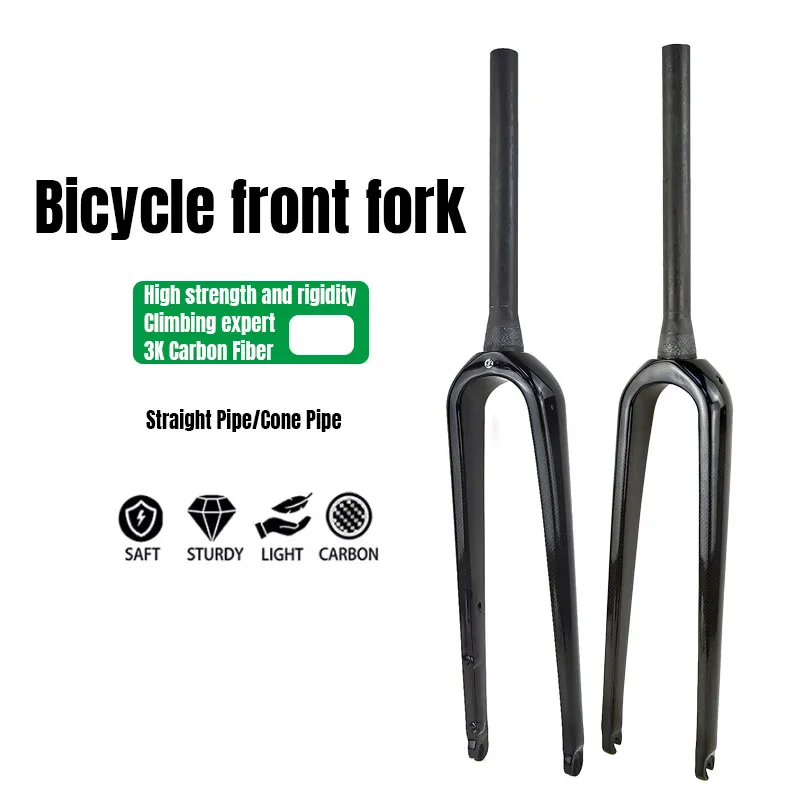 

Racing Grade Ultralight Carbon Gravel Fork Quick Release Thru Axle Fit 700×28-55C Wide Tire Road Adventure Bike
