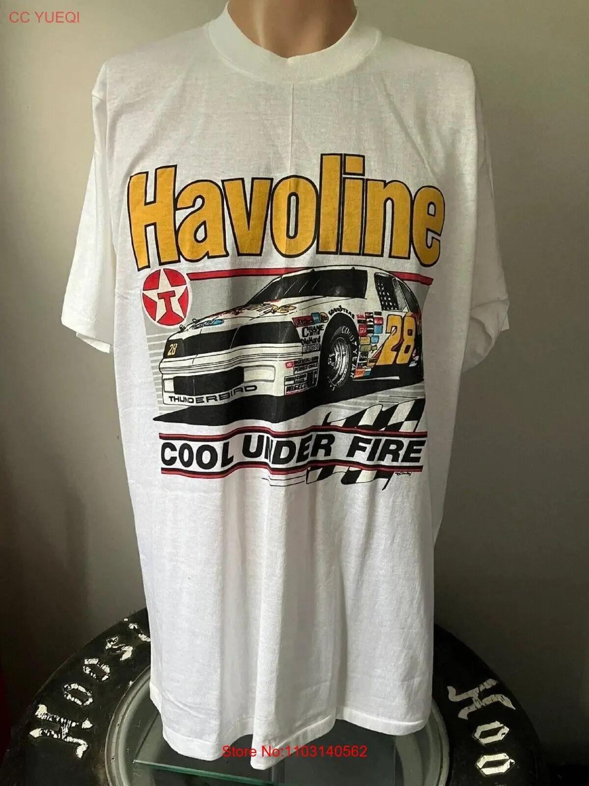 Deadstock Davey Allison Cool Under Fire T-Shirt L 80’s Size S-5XL