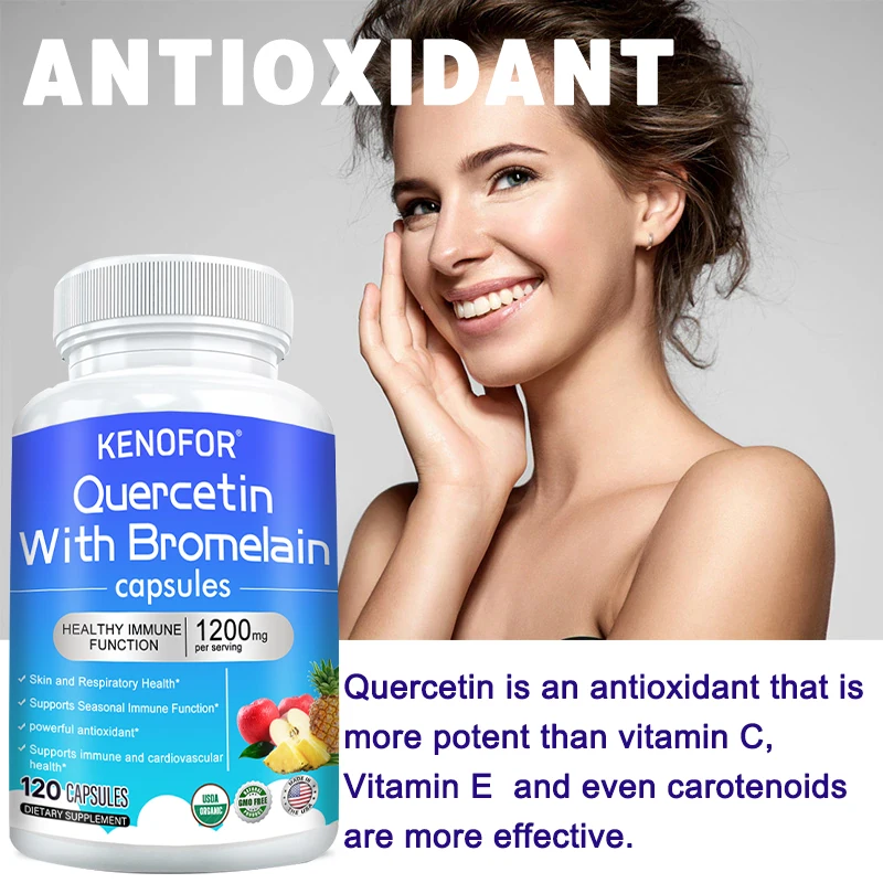 Bromelain Capsules- with Quercetin Zinc Extract, Improves Digestion, Joint Health, Nutrient Absorption, Immune Support