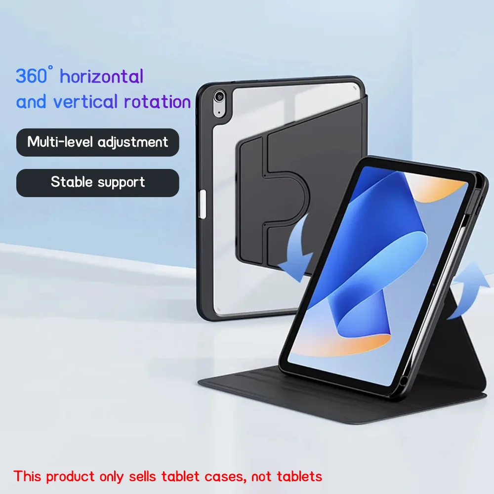 Hülle für iPad Pro 13 11 2024 12,9 2021 2020 2018 iPad 2019 2018 Air 13 4 5 10. 11. Generation 360 °   Rotations-Schutzhülle aus Acryl