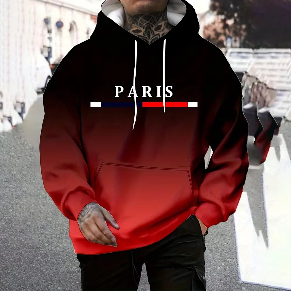 Paris 3D print comfortable undershirt, men, casual top, light sweater, custom clothing, fashion, spring and winter, men's hoodie