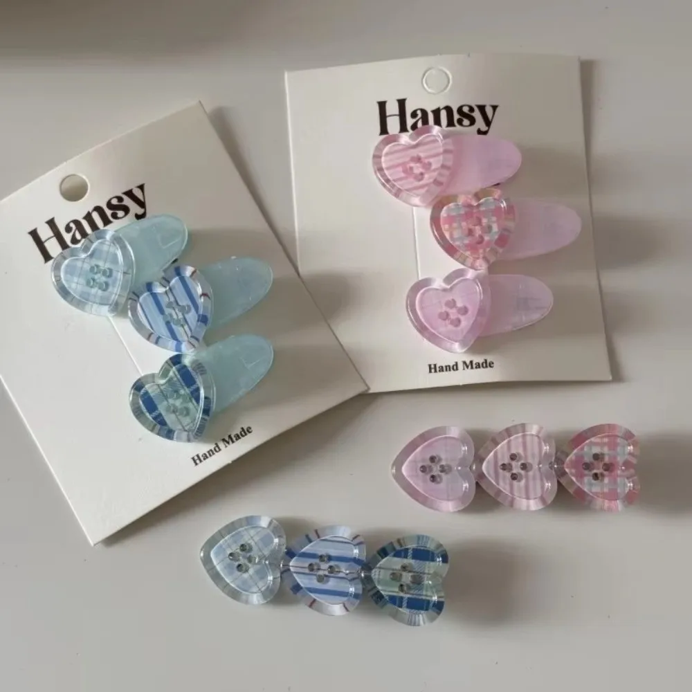 

Sweet Transparent Love Button Hairpin Simple Fairy Headdress Girl Bangs Clip Hair Accessories Small Fresh Style Side Clip