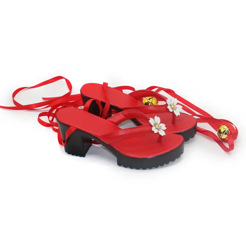 

Game Honkai Star Rail Sparkle Cosplay Shoes Geta Anime Role Play Halloween Costume Outfit Party Prop Women Men Red High Heels tt
