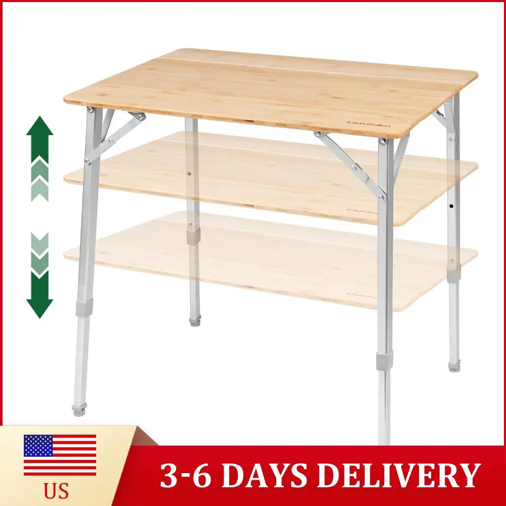 

Adjustable Height Portable RV Camp Table with Carry Bag Foldable Roll-up Aluminum Camp Table Loads 80KG for Hiking Beach Fishing