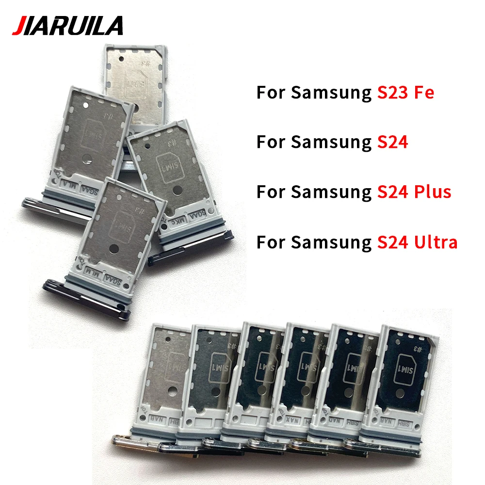 NEW Dual Card SIM Card chip slot drawer SD Card Tray Holder Adapter Repair part For Samsung S24 Plus S24 Ultra S23 Fe S24