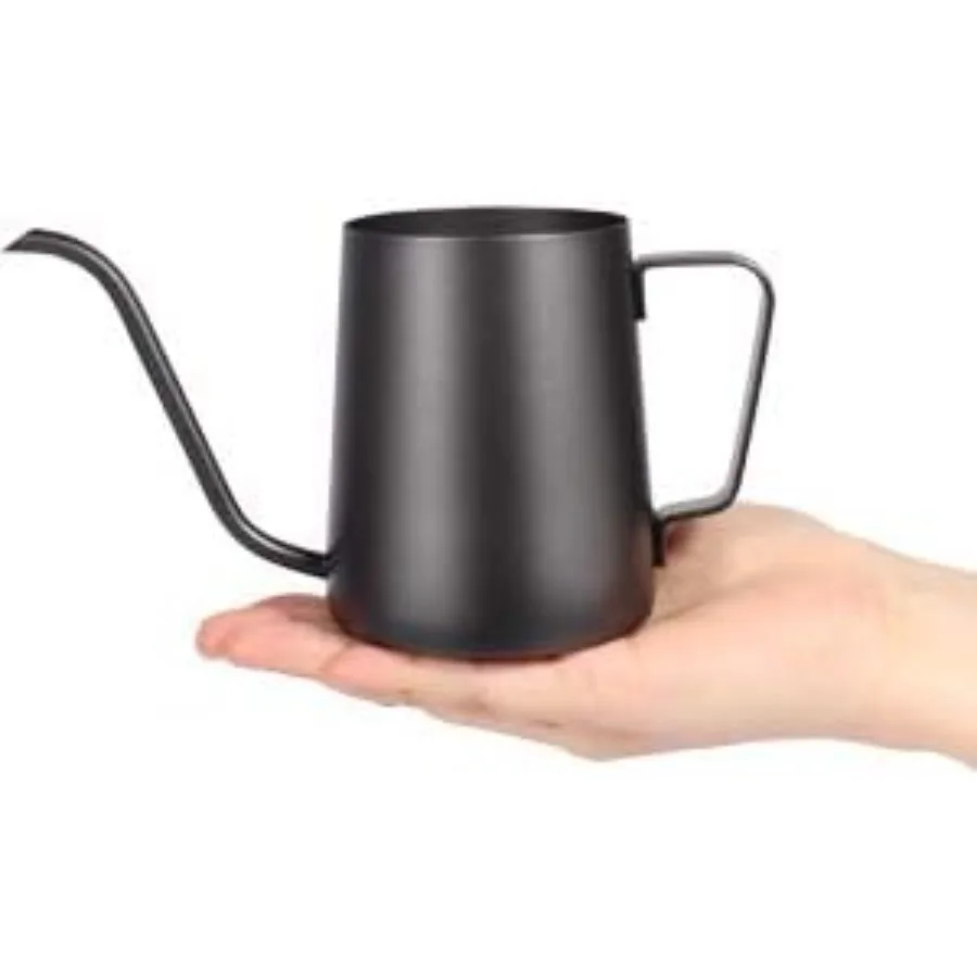 Pour Over Kettle with Gooseneck Long Narrow Drip Spout for Precision Coffee Brewing and Tea Infusion 12 Oz 350ML Black CeramicL
