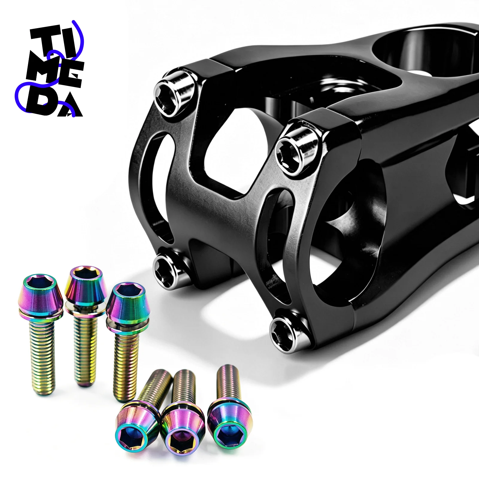6 Pieces Titanium Bolts Hexagon Socket M5x16 18mm Tapered Head Screw for MTB Bike Bicycle Stem Parts