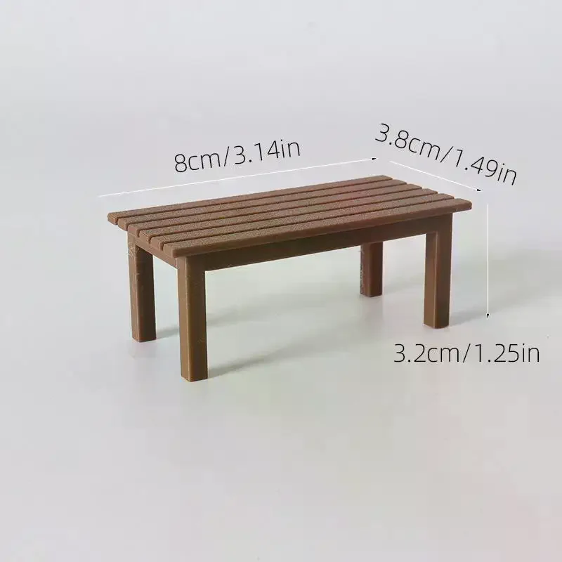 1/12 Dollhouse Simulation Table Bench Model Dollhouse Furniture Decoration Dolls House Living Scene Ornament Pretend Play Toys
