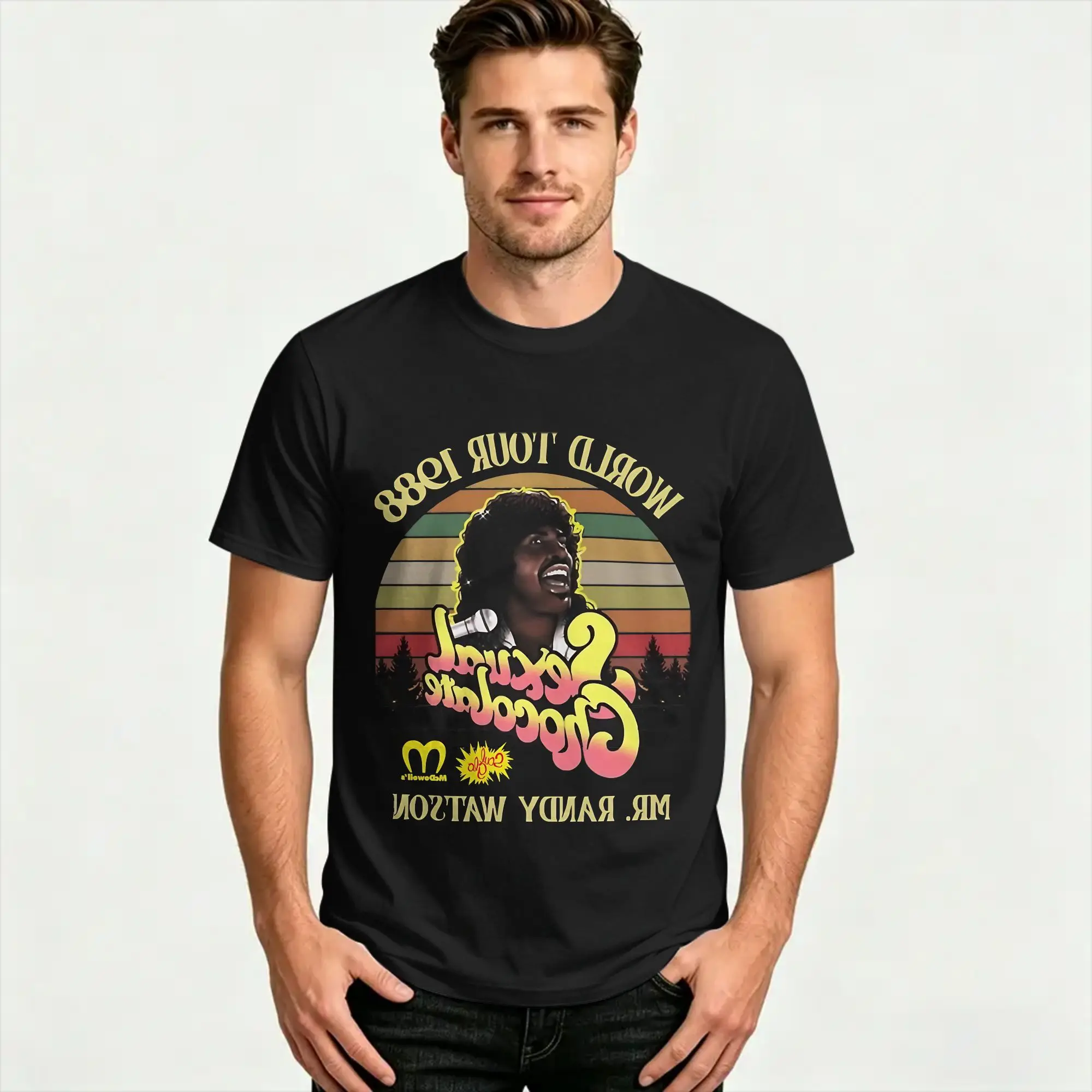 Sexual Chocolate Randy Watson Coming to America Tees Short Sleeve Round Collar T-Shirts 100% Cotton Classic Clothes