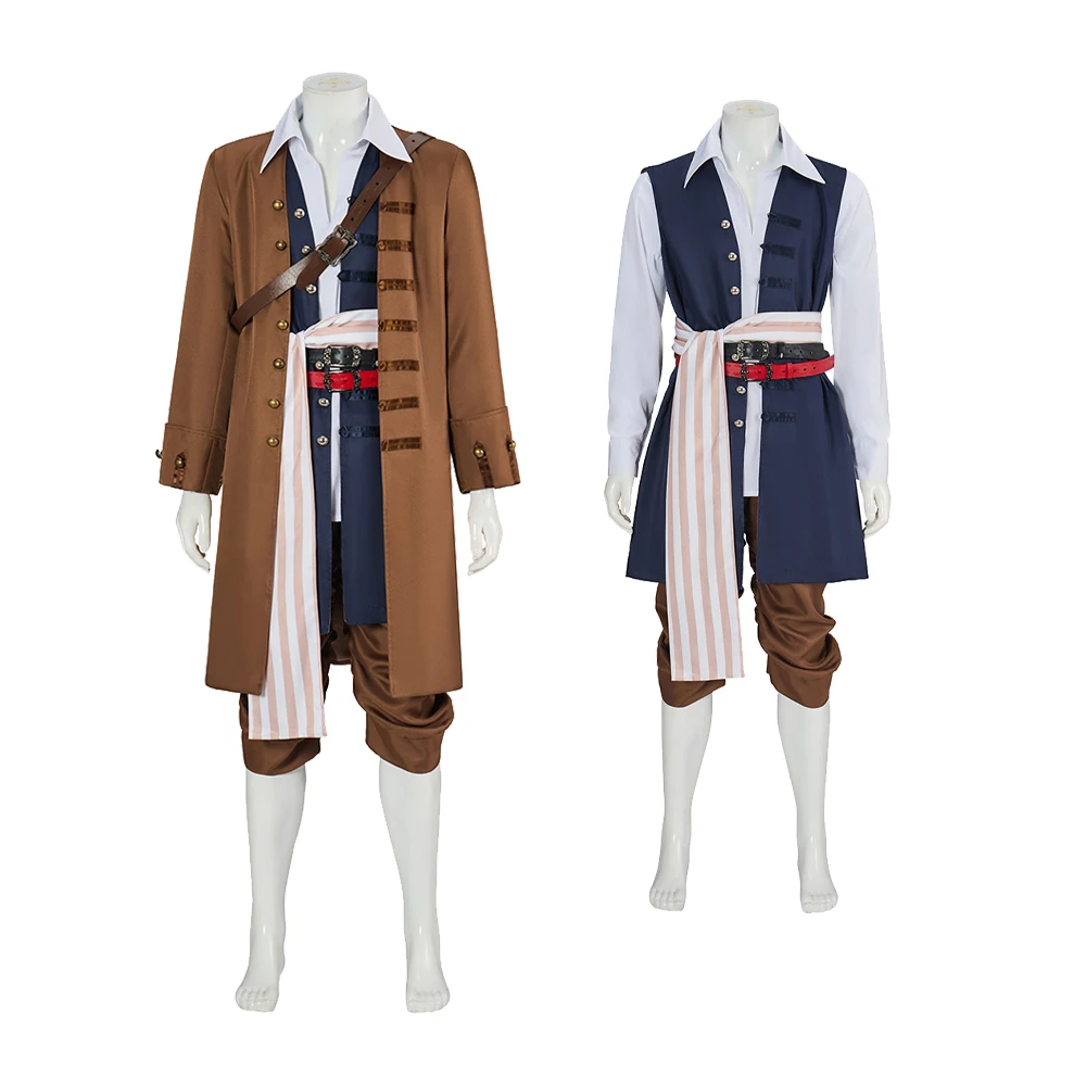Disfraz de película Jack Cospaly, uniforme de pirata masculino, abrigo, traje Retro Medieval, trajes de actuación de fiesta de Carnaval y Halloween de vikingos