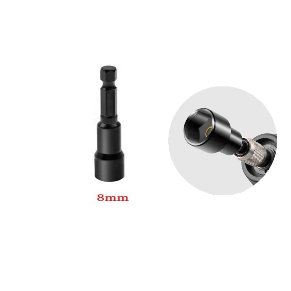 Hoogwaardig Chroom Vanadium Staal Gemagnetiseerde Moer Schroevendraaier 1/4 Inbussleutel 619Mm Lengte Diepe Socket Adapter
