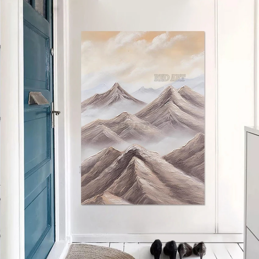 

Big Size Hotel Wall Decor Mountains Landscape Canvas Oil Painting Home Show Luxury Decorative Picture Art Panels Handmade Craft
