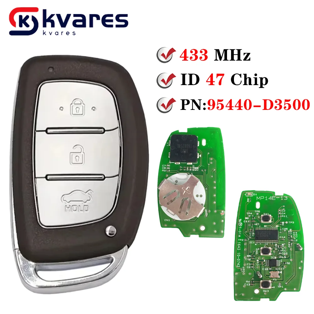 For 2016 2017 2018 Hyundai Tucson 433MHz 95440-D3000 Keyless Smart Remote Car Key Fob Come With Emergency Key ID47