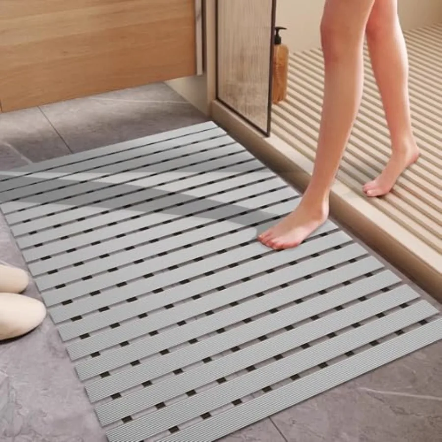 

Non Slip Large Shower Mat 35.4x23.6 Extra Large Rubber Shower Mat for Inside Shower Non Suction Cups Heavy Duty Bathtub Mat for