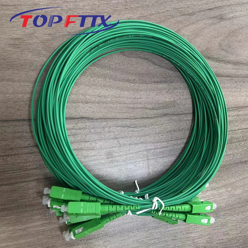 Exclusief voor Frankrijk Telecom SC/APC SM G657A2 SX 1,6 mm glasvezel patchsnoer groene kousenband 3,5 meter lengte IL≤0,3 dB Jarndere