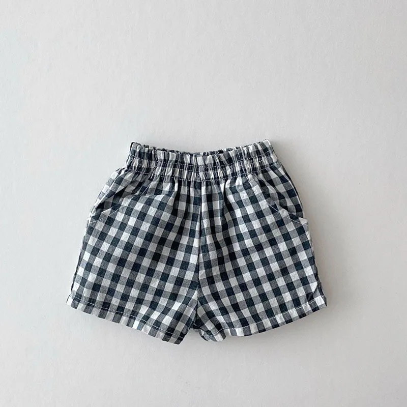 Baby Cotton Shorts 0-3 Years Summer Infant Boy Girl Plaid Casual Shorts Fashion Loose Sports Shorts Toddler Versatile Clothes 2