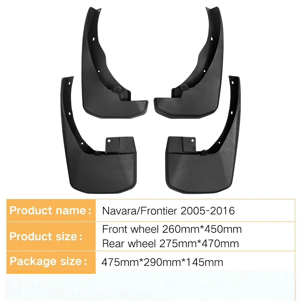 For Nissan Navarre Frontier 2005-2016 Car Tire Fender Splash Guard Front and Rear Wheel Fender Auto Parts