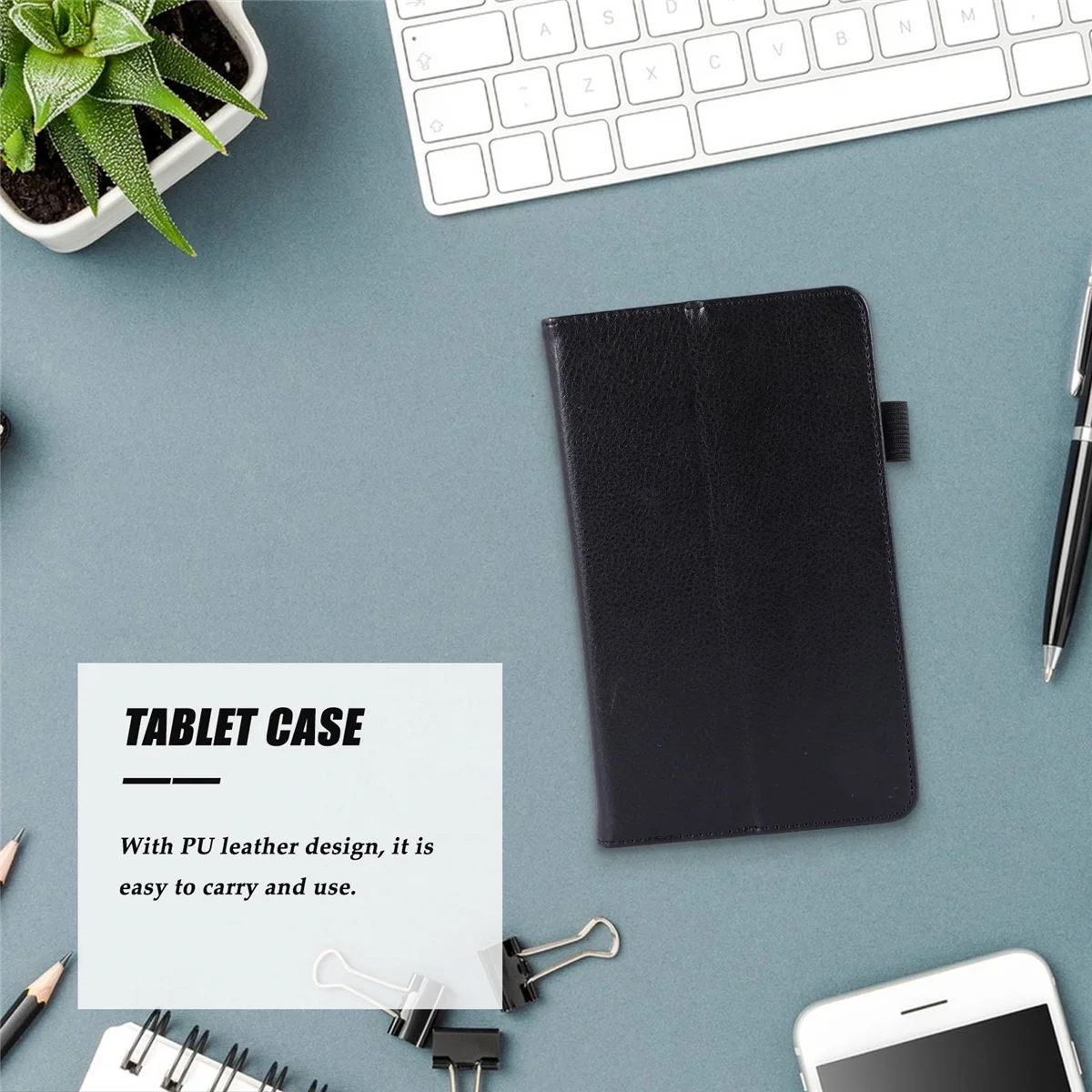 Practical-Tablet Case Tablet Case Flip Tablet Stand for Lenovo Tab M7 TB-7305F/7305X 7-Inch Tablet PC Case (Black)
