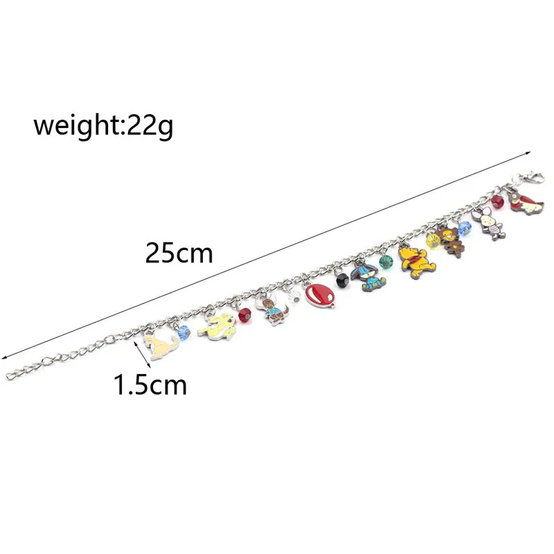 Winnie The Pooh Inspired Bracelet DIY Pendant Crystal Beads Bangle for Women Party Jewelry Accessories