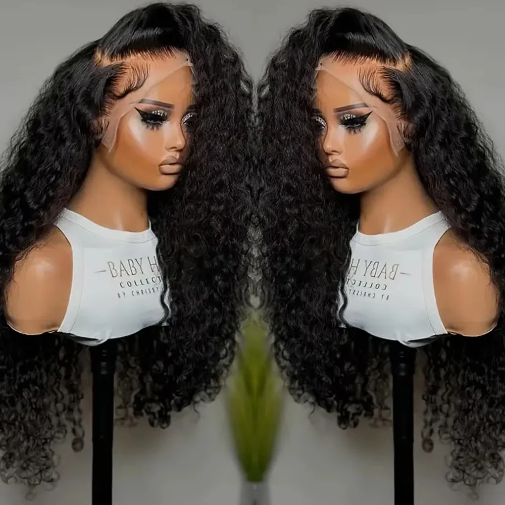 

Deep Wave Frontal Brazilian Wigs For Women 180% 200% Density 40 42 Inch 13x4 13x6 HD Lace Curly Front Human Hair Wig Pre Plucked