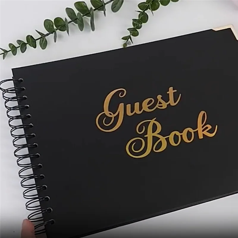 

A29F-Wedding Guest Book Fit For Guests To Sign,Sign In Book For Funeral,Graduation,Baby Shower A