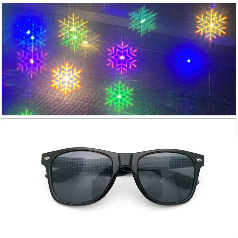 Women 3D Diffractive Optical Fireworks Glasses Christmas Tree Special Effect Sunglasses Adult Dance Light Show Female Glasses