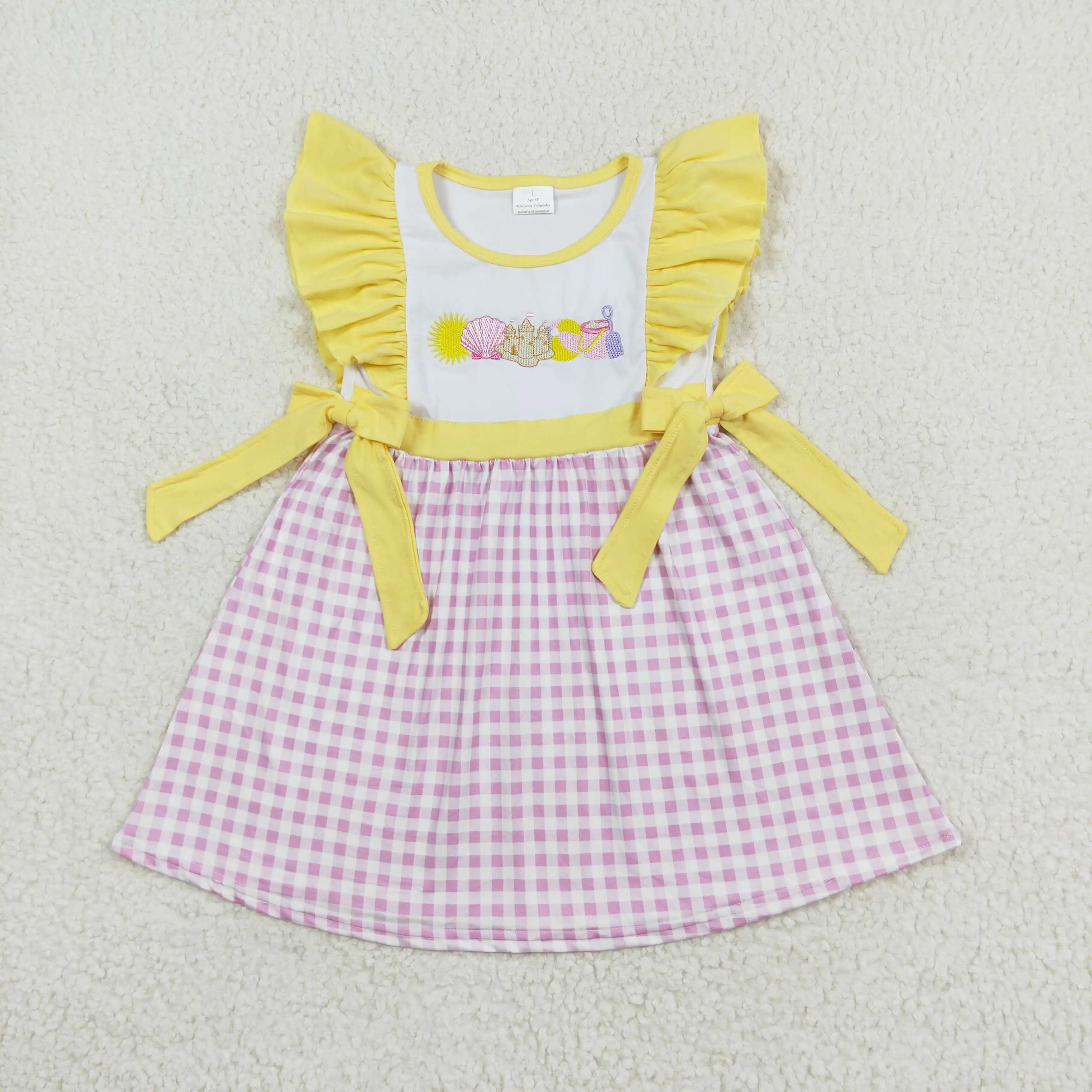 Wholesale Hot Sale Baby Girls Dress Short Sleeve Girls Summer Clothing Boutique Dress Western Style Fashion Kids Clothes Dresses